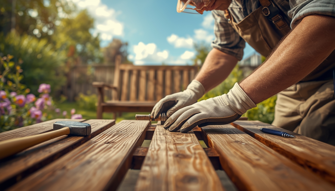 Reparatie van houten tuinmeubel bij Tlaxyronhlix
